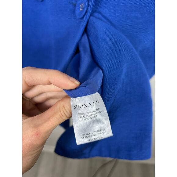 Shona Joy Vento Sleeveless Blazer Dress Colbalt Blue Sz 4 *No Belt* - Picture 6 of 8